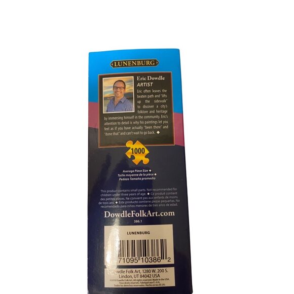 Lunenburg Puzzle 1000 Pieces Dowdle Folk Art USA 19" X 26" Bright Nautical Scene - Picture 2 of 3